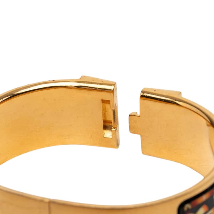 Hermès Wide Enamel Equestrian Loquet Bracelet GM Black Very good condition - Box View