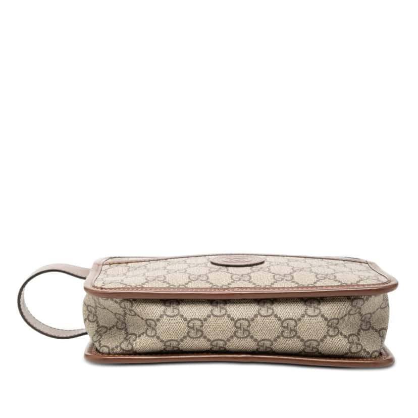 Gucci GG Supreme Interlocking G Clutch Beige Very good condition - Inside View