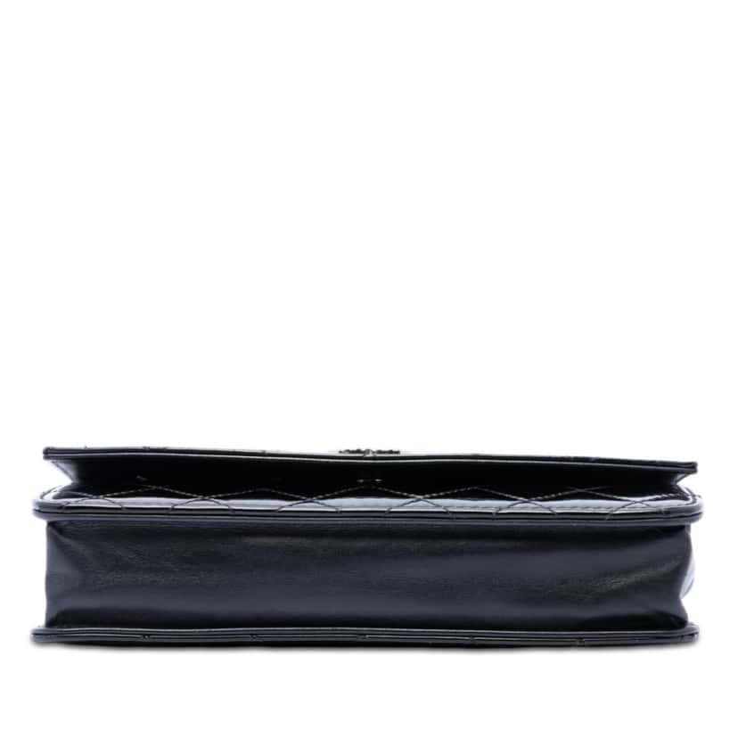 Chanel CC Quilted Patent Brilliant Wallet On Chain Black Leather Very good condition - Inside View