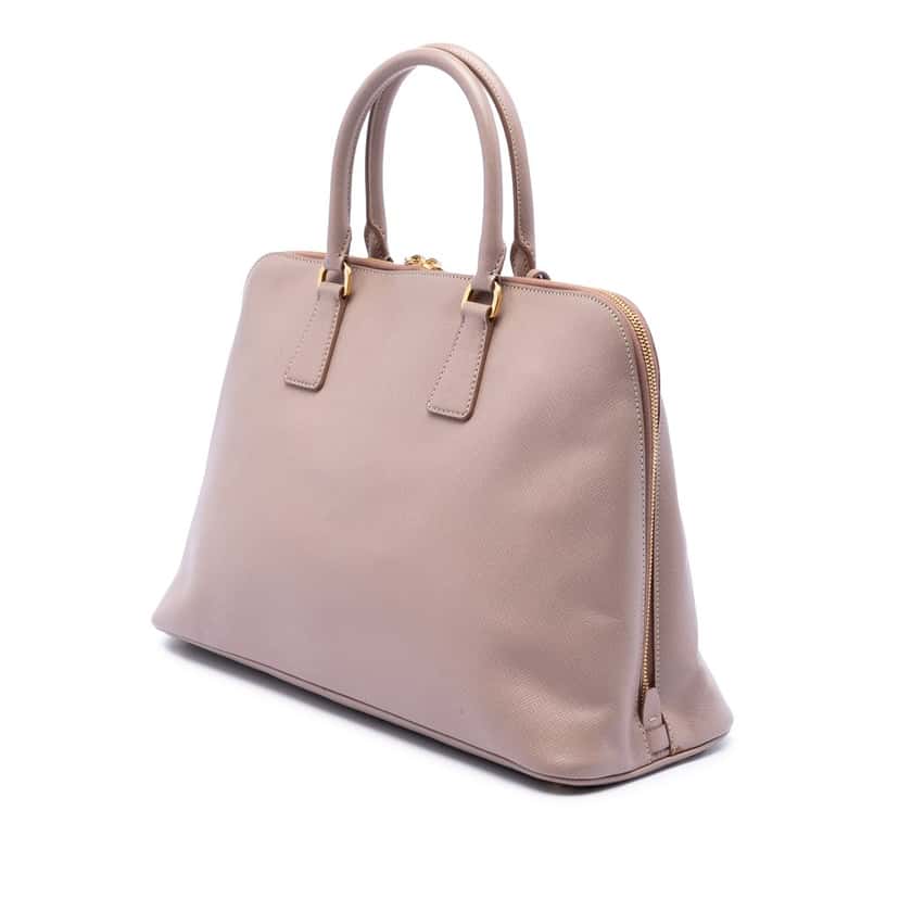 Prada Large Saffiano Lux Promenade Satchel Pink Leather Very good condition - Back View