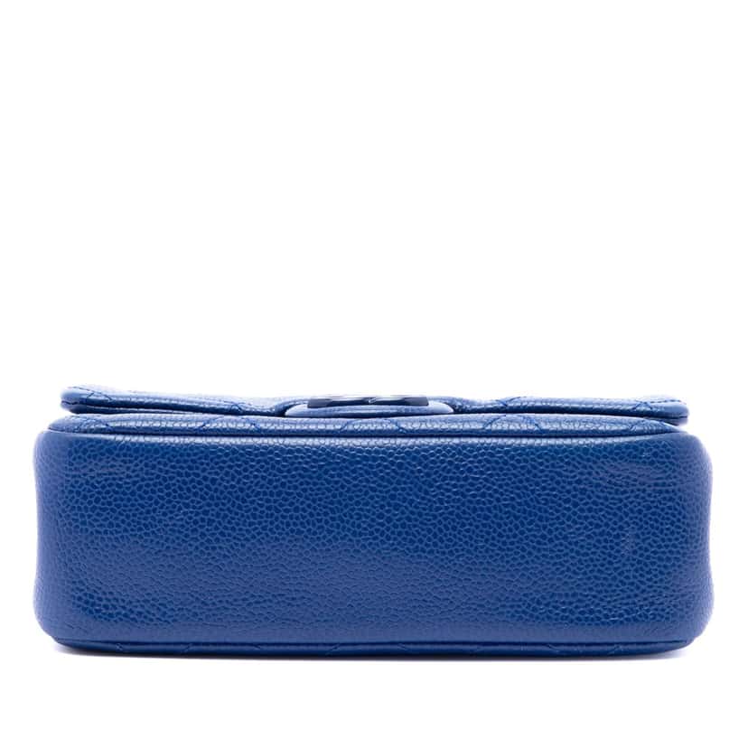 Chanel Mini Square Quilted Caviar CC Incognito Single Flap Blue Leather Very good condition - Inside View