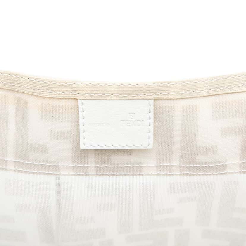 Fendi Coated Canvas Trimmed Zucca Mesh Tote White Very good condition - Box View
