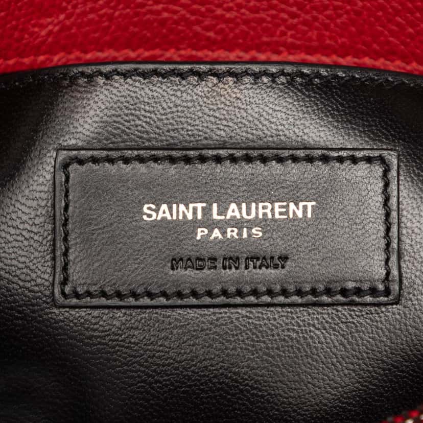 Saint Laurent Medium Chevron Sheepskin Monogram College Satchel Red Leather Very good condition - Box View