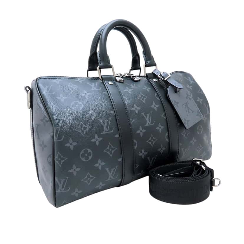 Louis Vuitton Monogram Eclipse Keepall Bandouliere 35 Black Very good condition - Front View