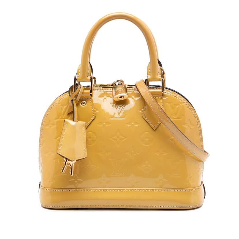 Louis Vuitton Monogram Vernis Alma BB Yellow Leather Very good condition - Front View