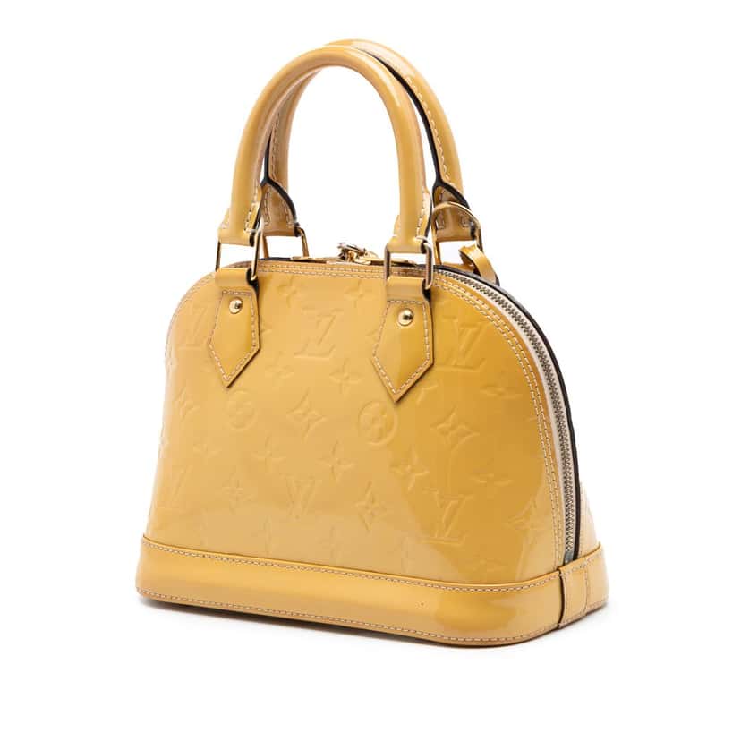 Louis Vuitton Monogram Vernis Alma BB Yellow Leather Very good condition - Back View