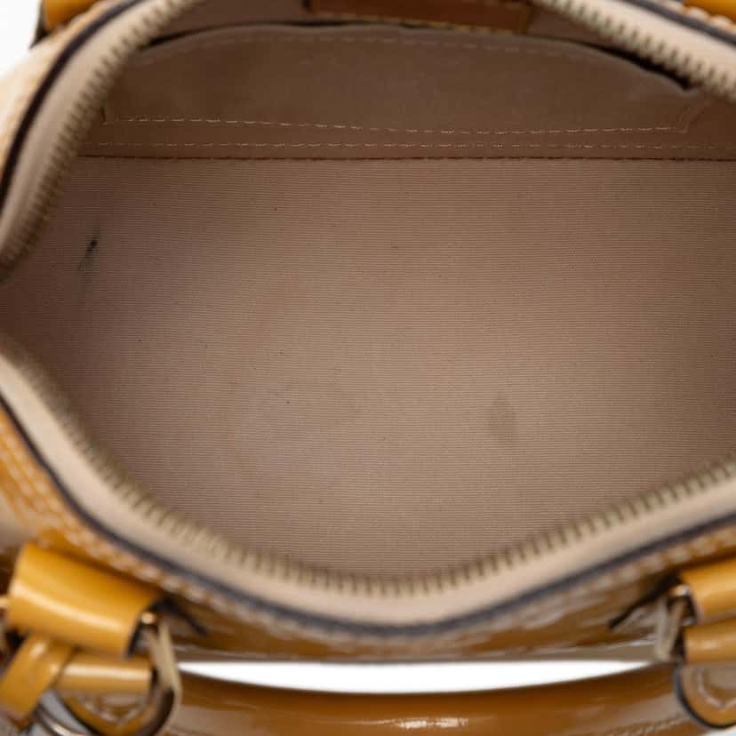 Louis Vuitton Monogram Vernis Alma BB Yellow Leather Very good condition - Model View