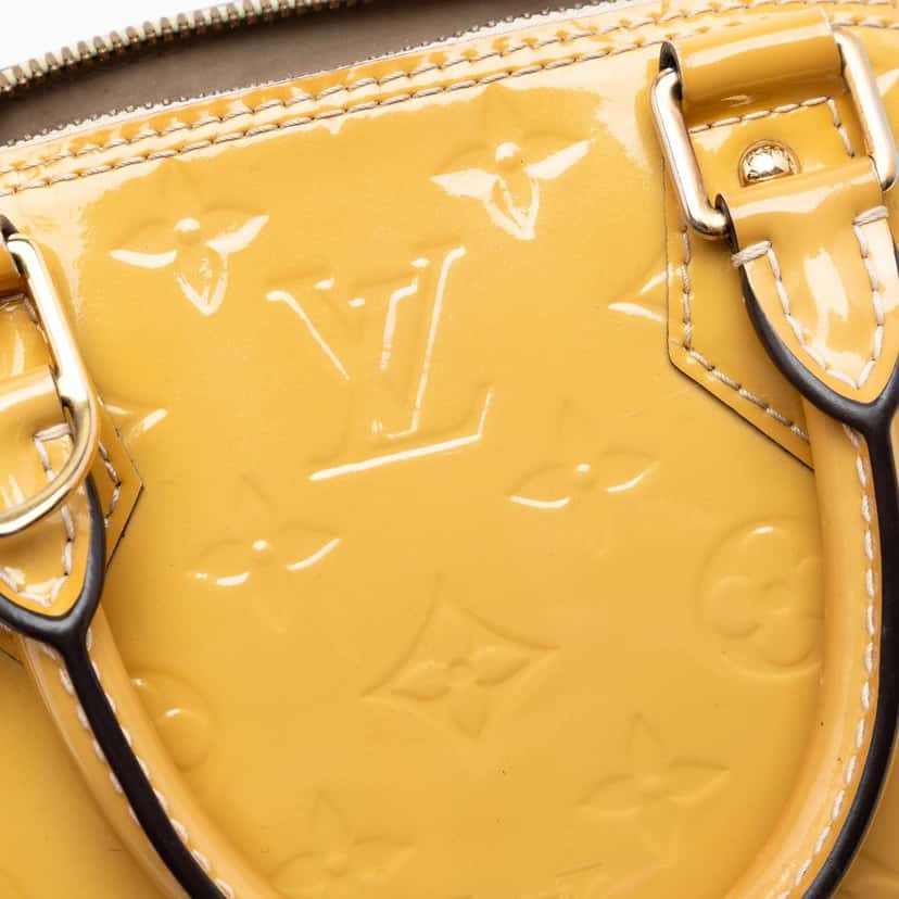 Louis Vuitton Monogram Vernis Alma BB Yellow Leather Very good condition - Box View