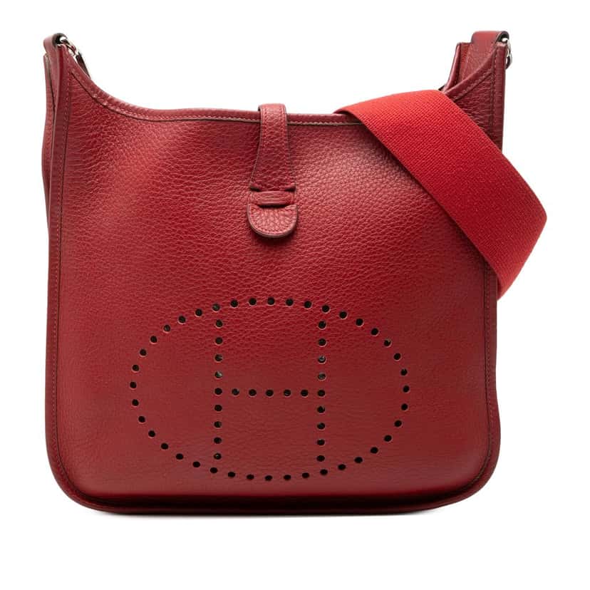 Hermès Clemence Evelyne II PM Red Leather Very good condition - Front View