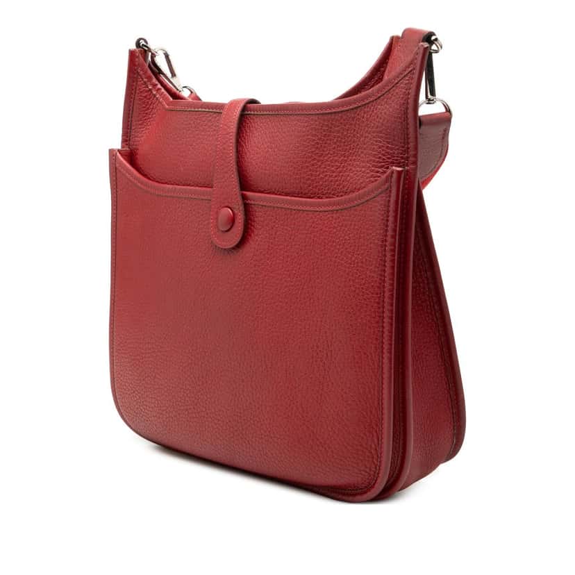 Hermès Clemence Evelyne II PM Red Leather Very good condition - Back View