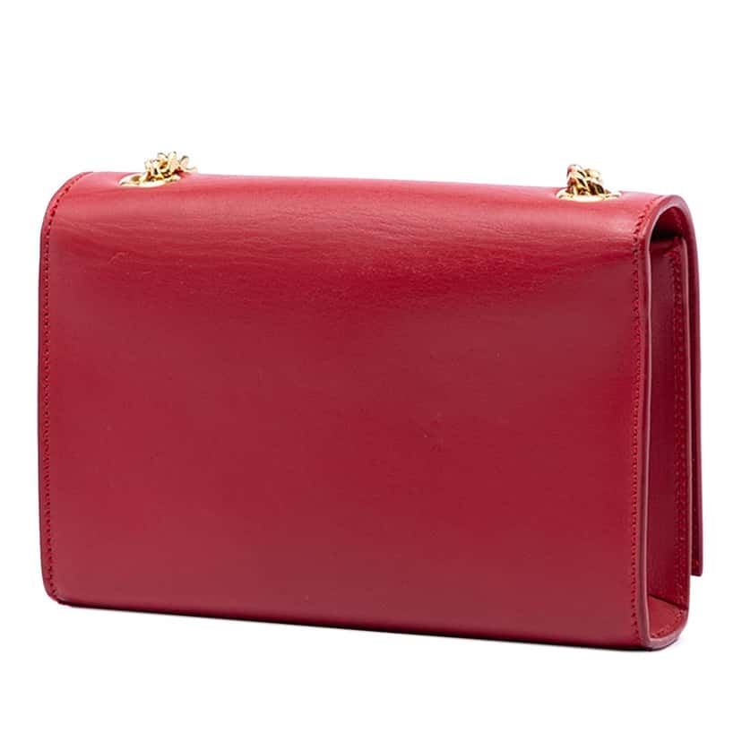 Saint Laurent Small Smooth Calfskin Monogram Kate Tassel Crossbody Red Leather Very good condition - Back View