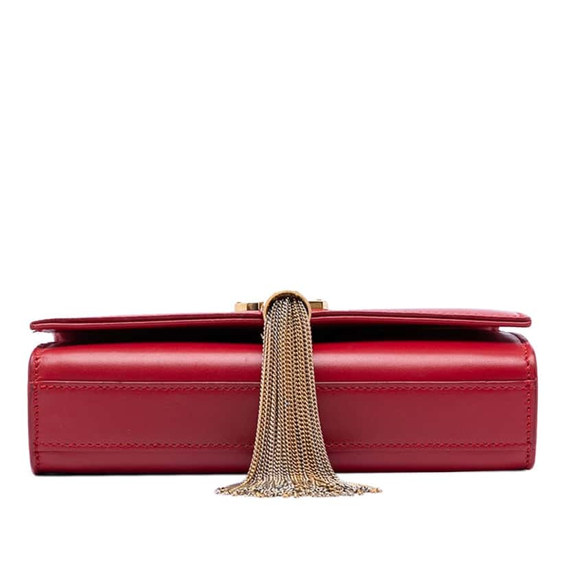 Saint Laurent Small Smooth Calfskin Monogram Kate Tassel Crossbody Red Leather Very good condition - Inside View