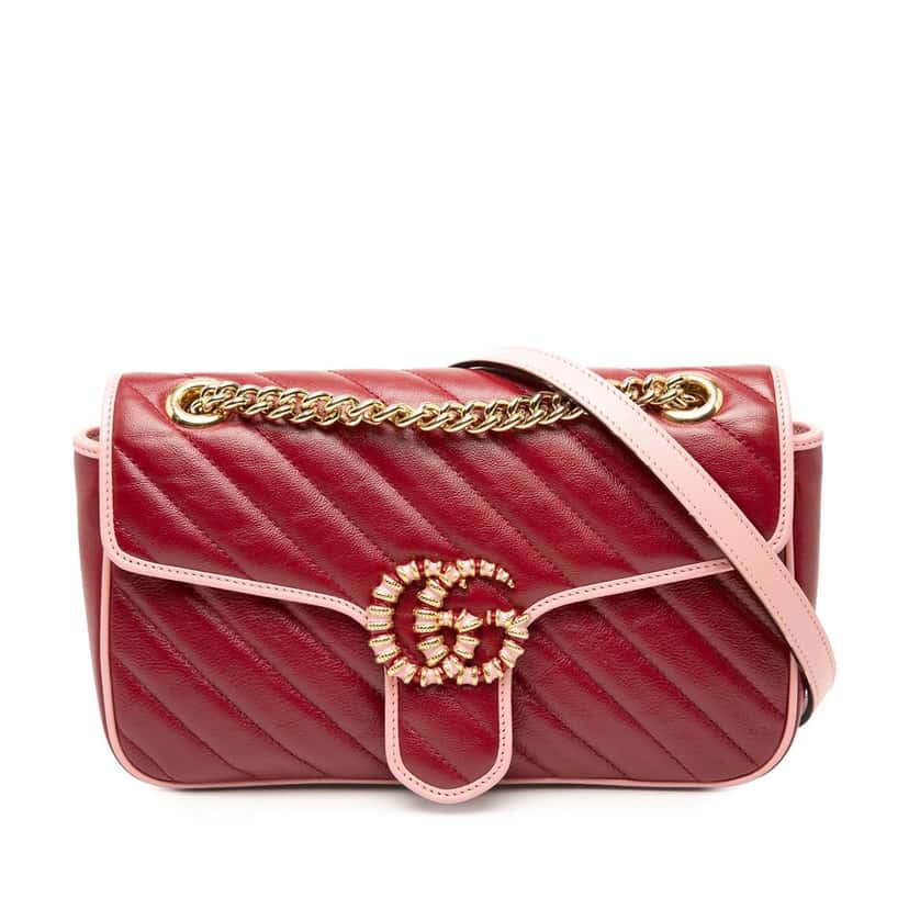 Gucci Medium GG Marmont Matelasse Diagonal Leather Torchon Shoulder Bag