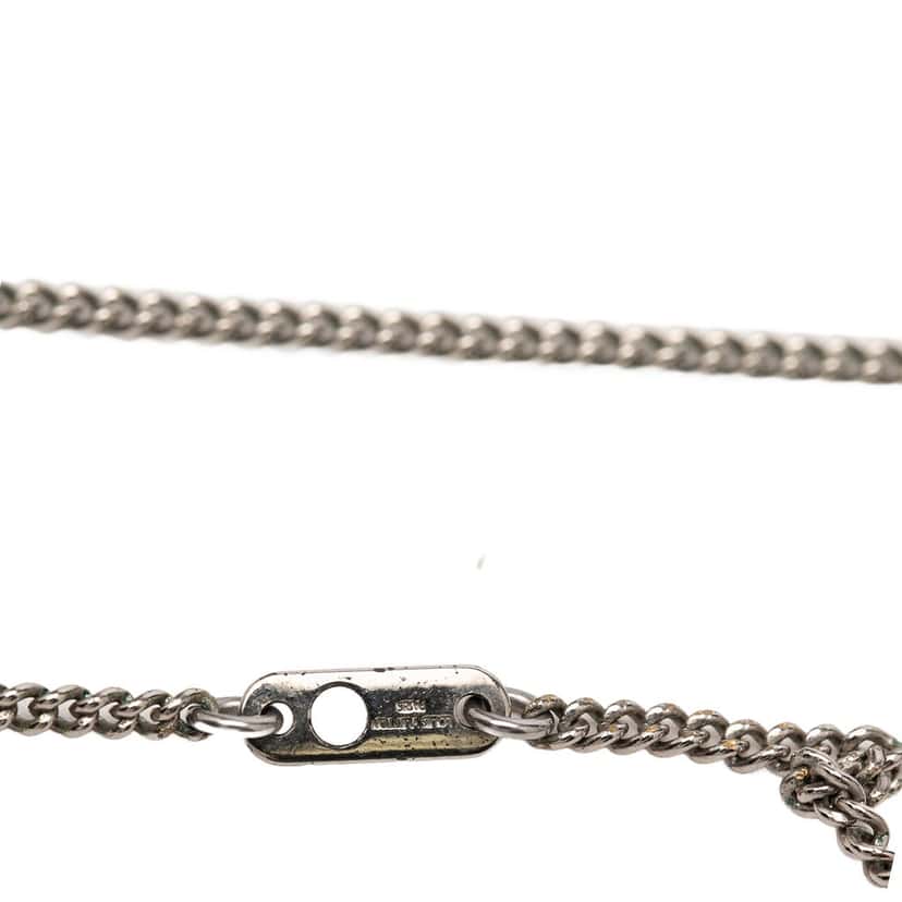 Louis Vuitton Brass Monogram Eclipse Charms Necklace Silver Metal Very good condition - Box View