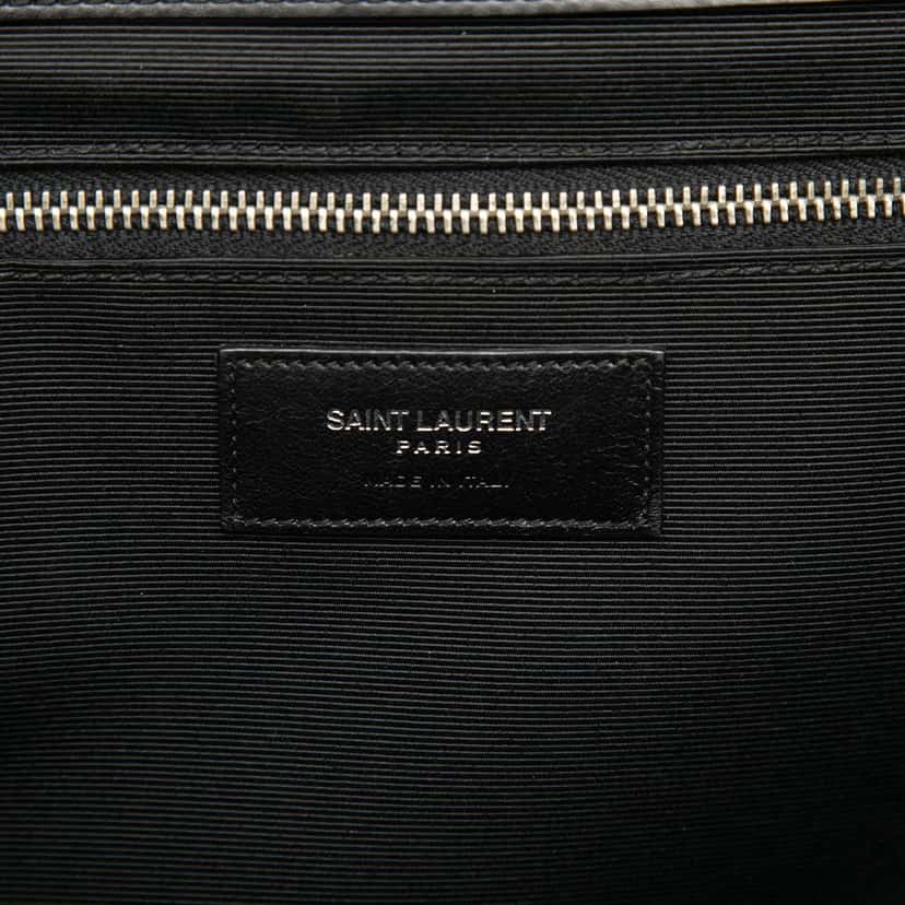 Saint Laurent Large Calfskin Chevron Monogram Envelope Bag Black Leather Very good condition - Box View
