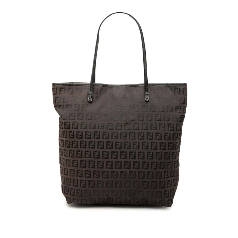 Fendi Zucchino Canvas Tote Brown Good condition - Front View