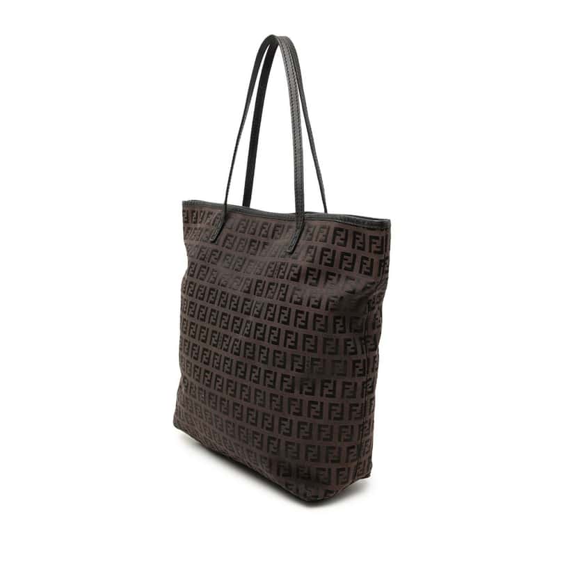 Fendi Zucchino Canvas Tote Brown Good condition - Back View