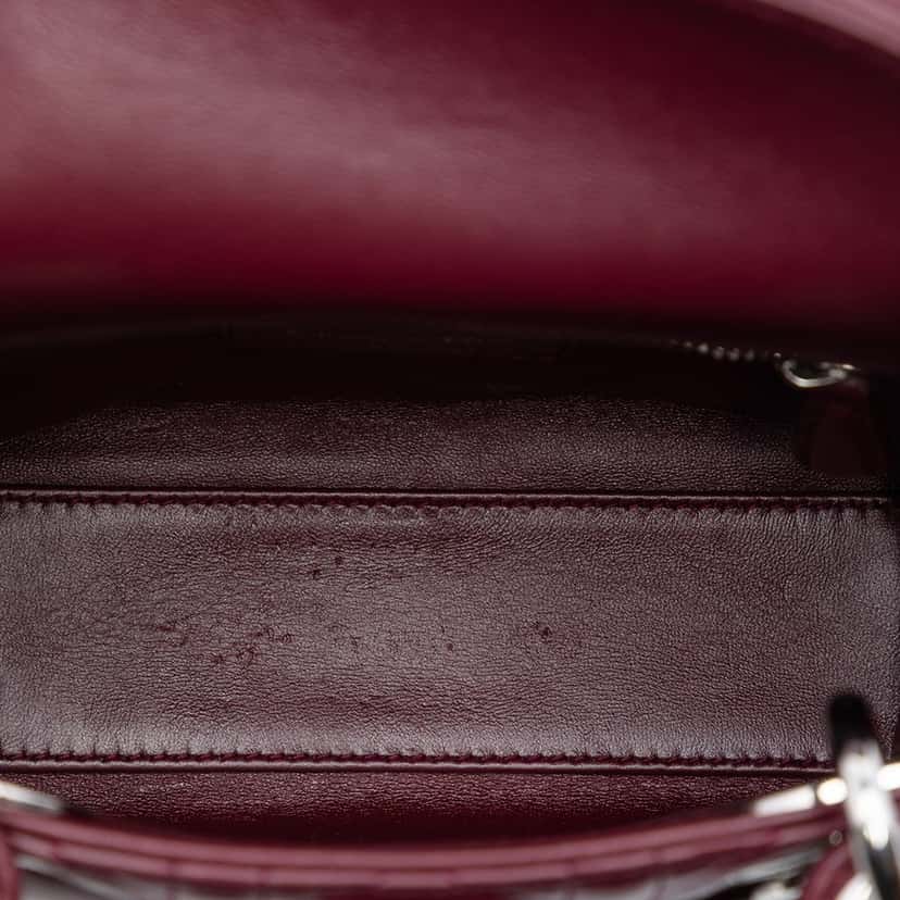 Dior Mini Lambskin Cannage Crystal Strap Lady Dior Red Leather Very good condition - Model View