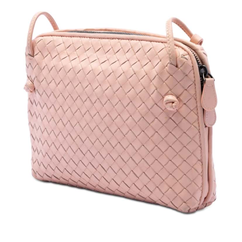 Bottega Veneta Nappa Intrecciato Nodini Crossbody Pink Leather Very good condition - Back View