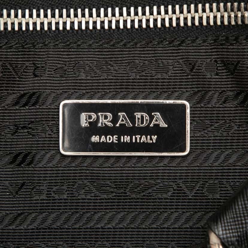 Prada Saffiano Trimmed Tessuto Tote Black Very good condition - Box View