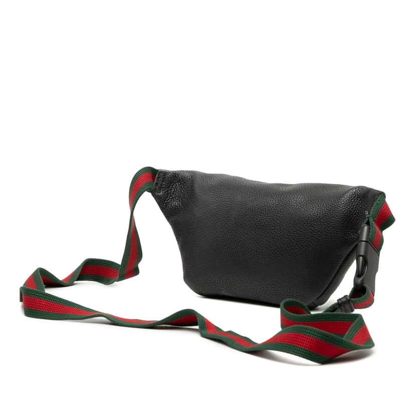 Gucci Small Grained Calfskin Logo Belt Bag Black Leather Very good condition - Back View