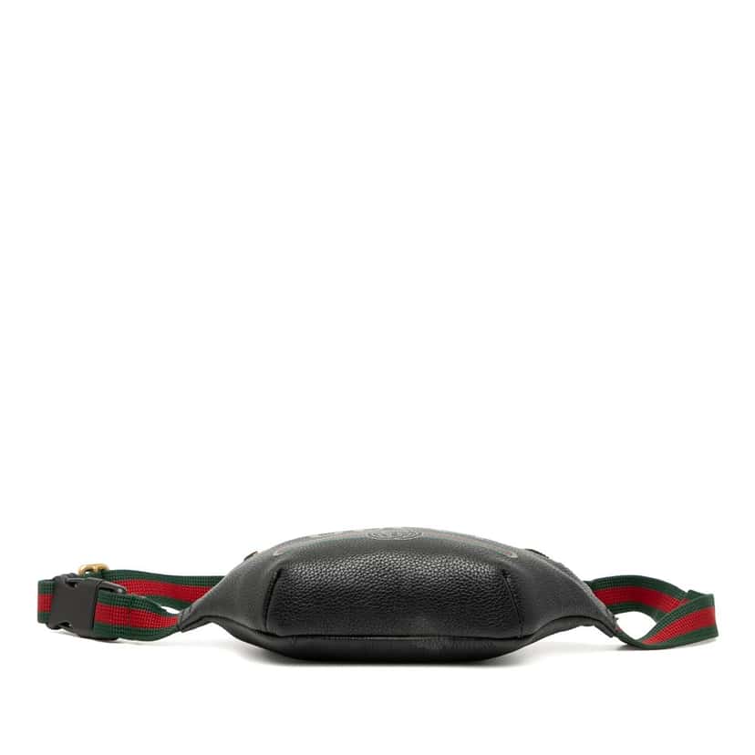 Gucci Small Grained Calfskin Logo Belt Bag Black Leather Very good condition - Inside View