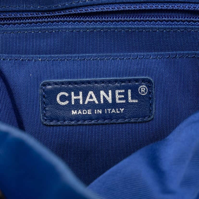 Chanel Large Quilted Lambskin Urban Spirit Backpack Blue Leather Very good condition - Box View