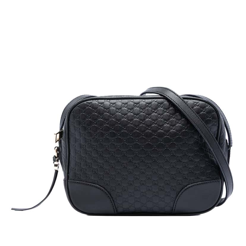 Gucci Microguccissima Bree Crossbody Black Leather Very good condition - Front View