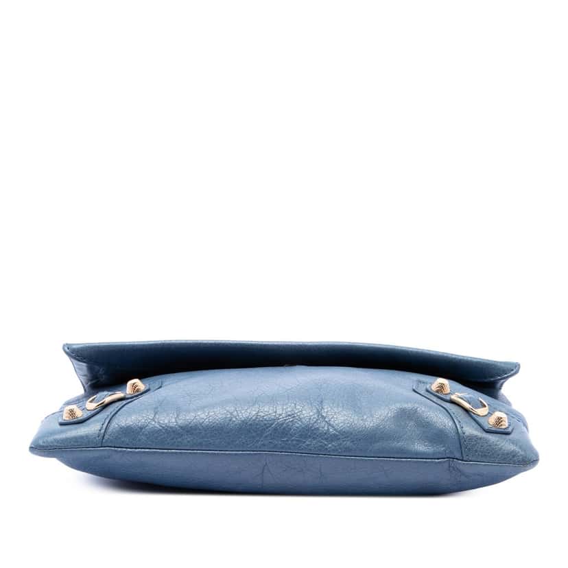 Balenciaga Lambskin Motocross Giant 12 Envelope Clutch With Strap Blue Leather Very good condition - Inside View