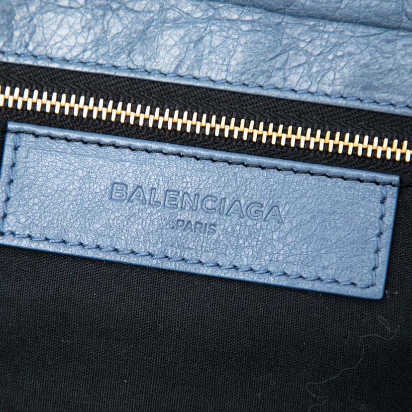 Balenciaga Lambskin Motocross Giant 12 Envelope Clutch With Strap Blue Leather Very good condition - Box View