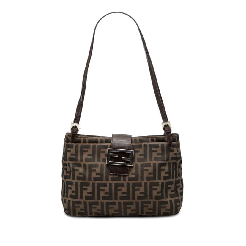 Fendi Zucca Canvas Shoulder Bag Brown Very good condition - Front View