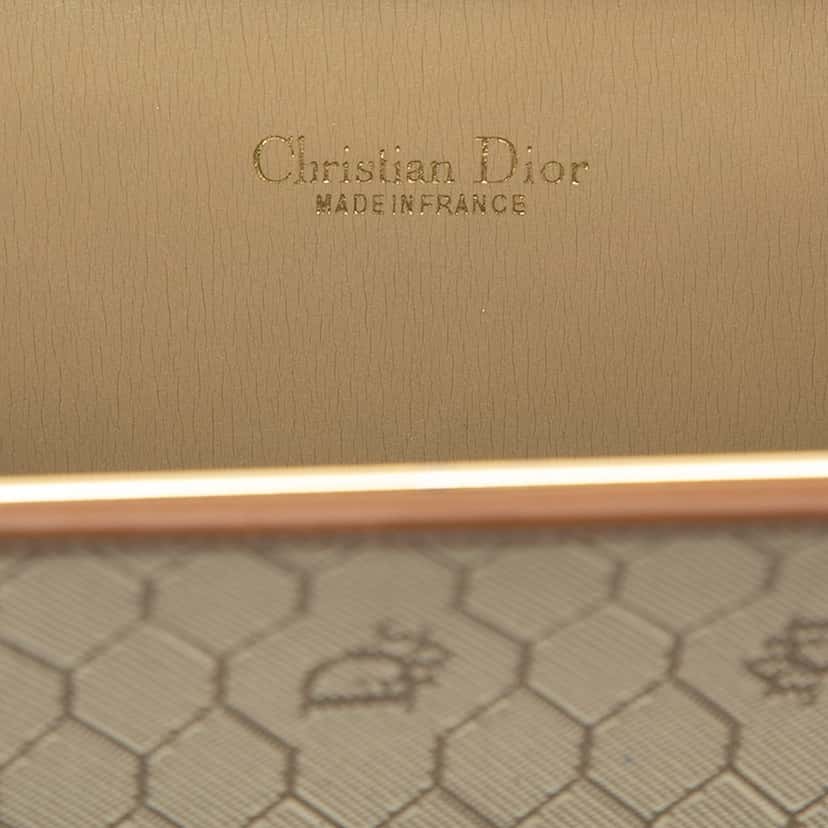 Dior Honeycomb Coated Canvas Chain Crossbody Beige Very good condition - Box View
