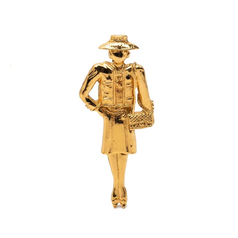 Chanel Gold Plated Coco Mademoiselle Pin Brooch Gold Metal Very good condition - Front View