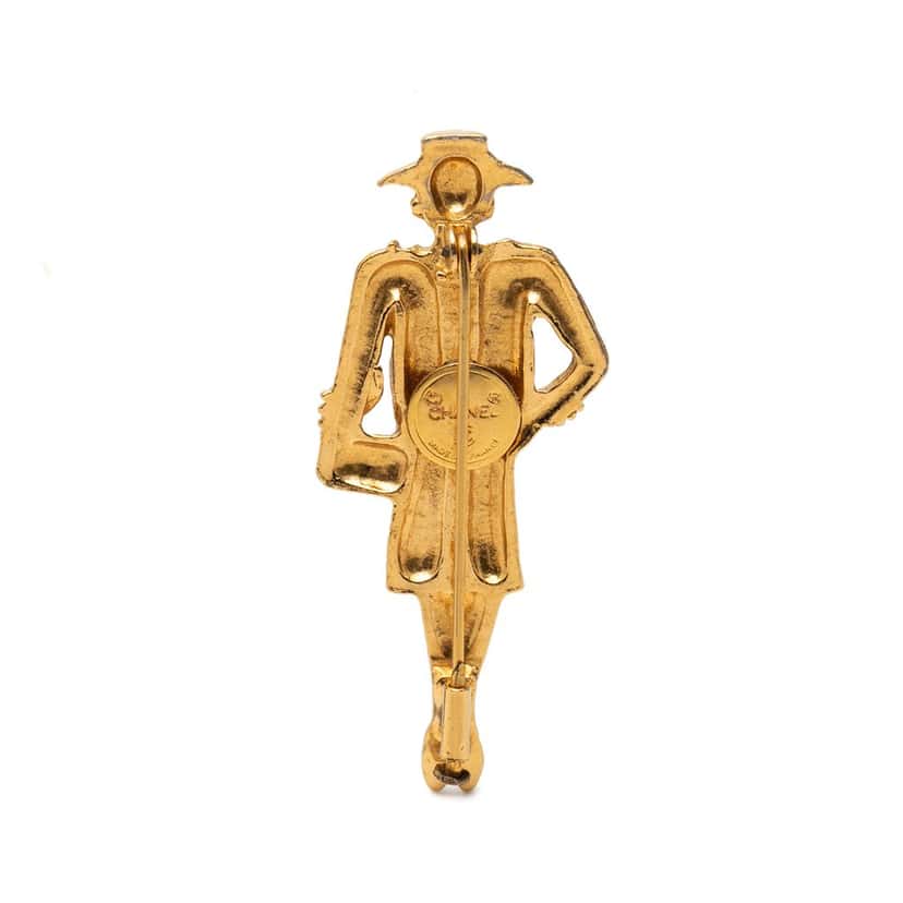Chanel Gold Plated Coco Mademoiselle Pin Brooch Gold Metal Very good condition - Back View