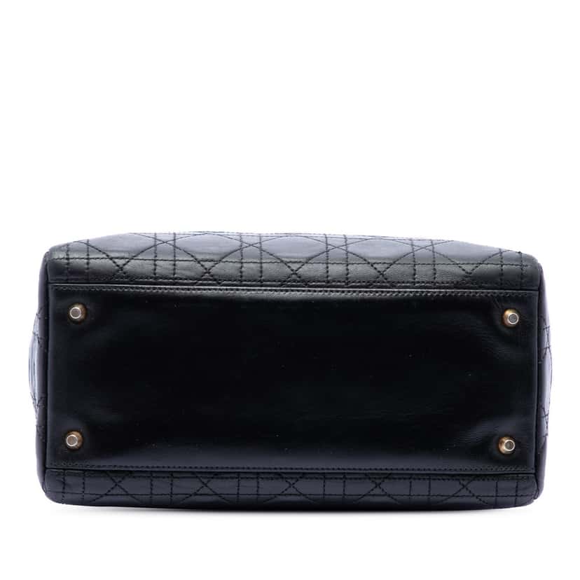 Dior Medium Lambskin Cannage Lady Dior Black Leather Very good condition - Inside View