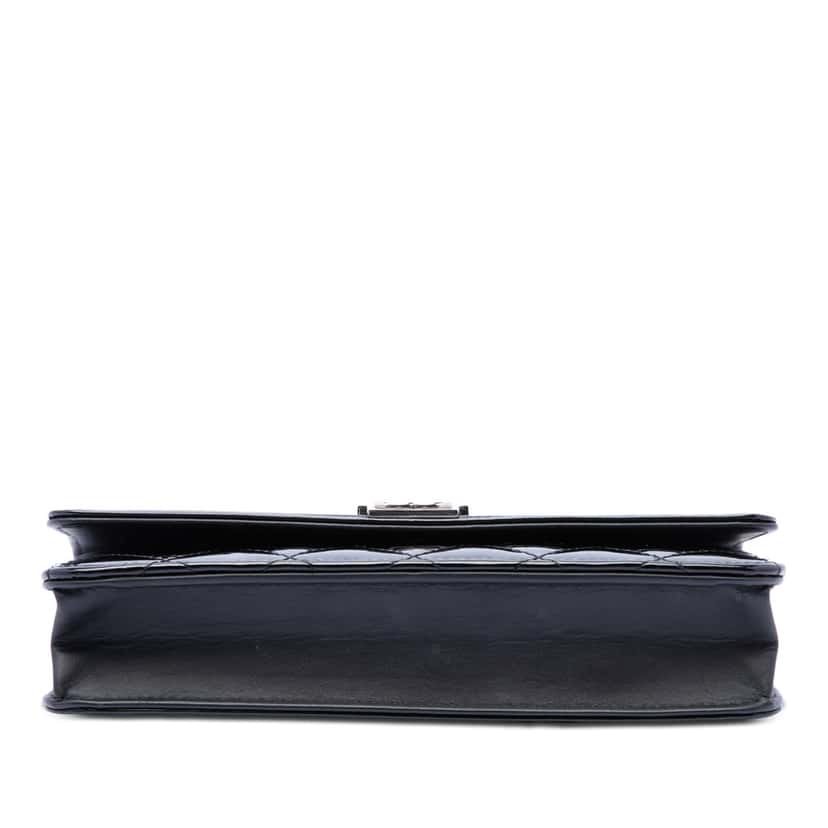 Chanel Quilted Patent Boy Wallet on Chain Black Leather Very good condition - Inside View