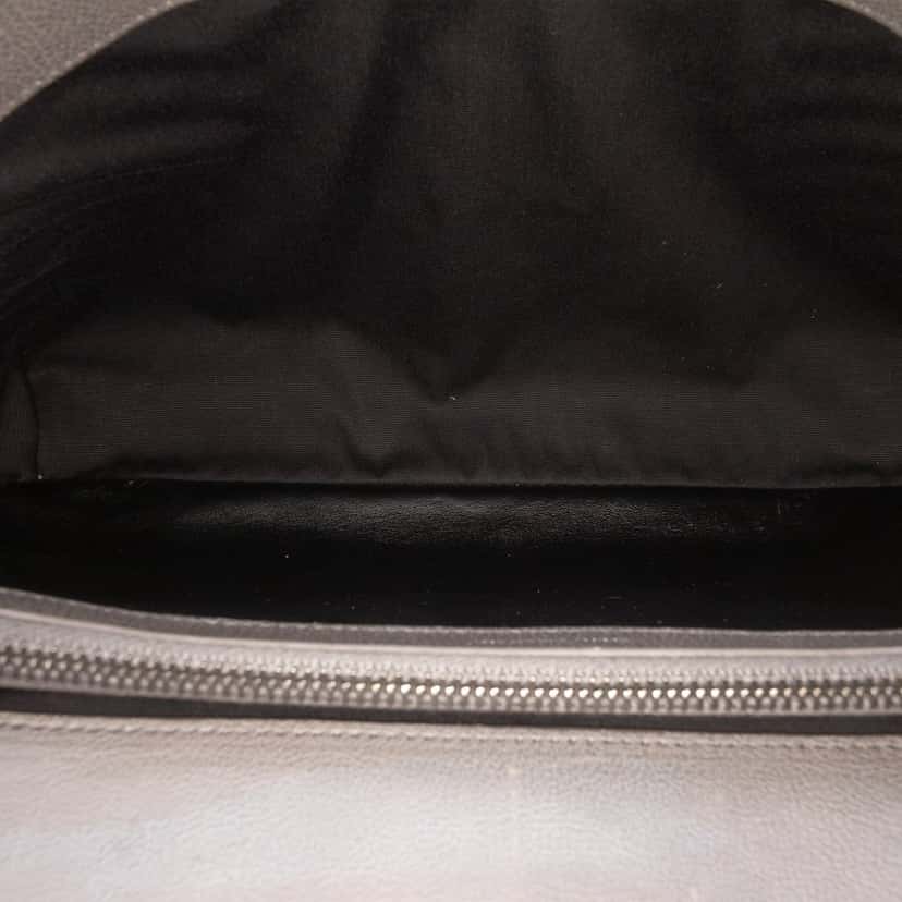 Saint Laurent Large Chevron Sheepskin Monogram College Bag Brown Leather Very good condition - Model View