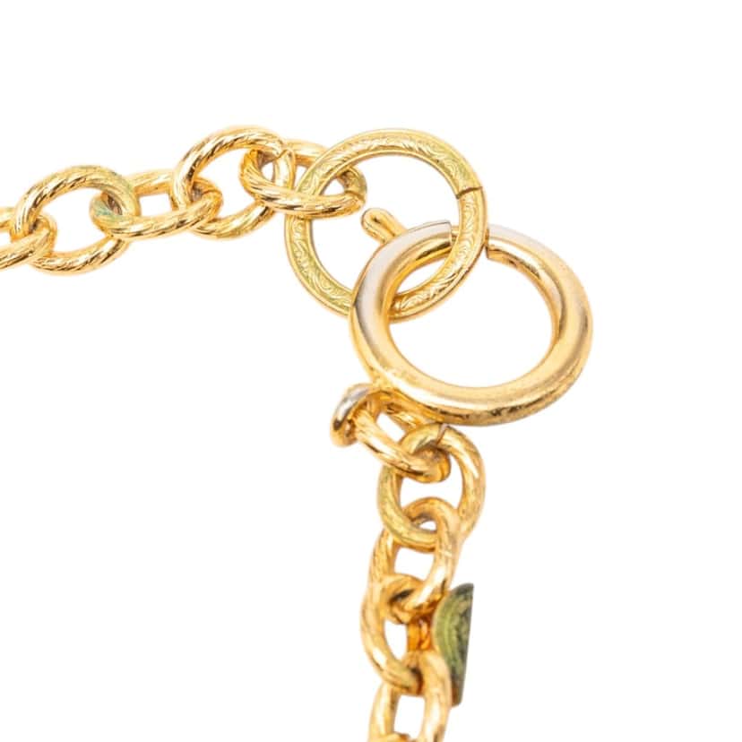 Chanel Gold Plated Bow Charms Necklace Gold Metal Very good condition - Model View