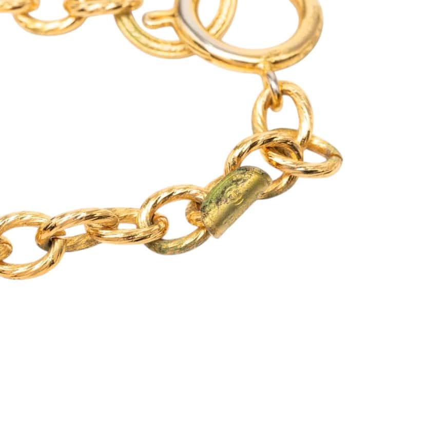 Chanel Gold Plated Bow Charms Necklace Gold Metal Very good condition - Box View