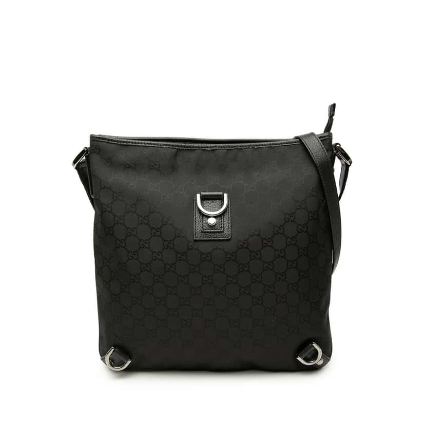 Gucci GG Nylon Abbey D Ring Crossbody Black Very good condition - Front View