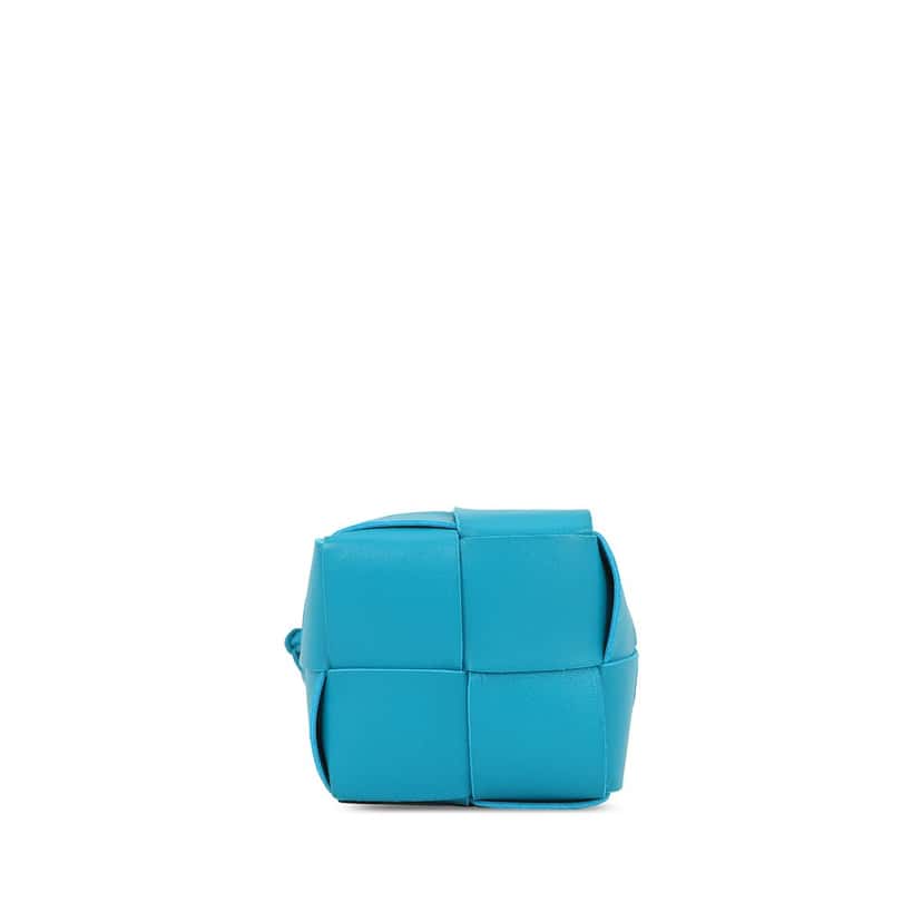 Bottega Veneta Mini Nappa Maxi Intrecciato Cassette Bucket Bag Blue Leather Very good condition - Inside View