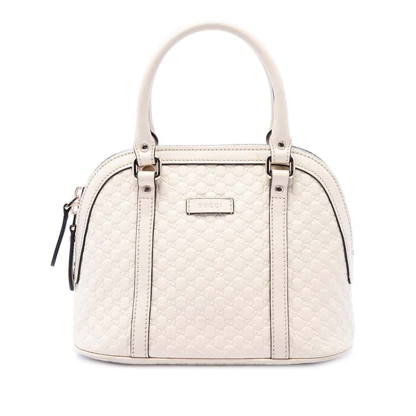 Gucci Mini Microguccissima Dome Satchel White Leather Very good condition - Front View
