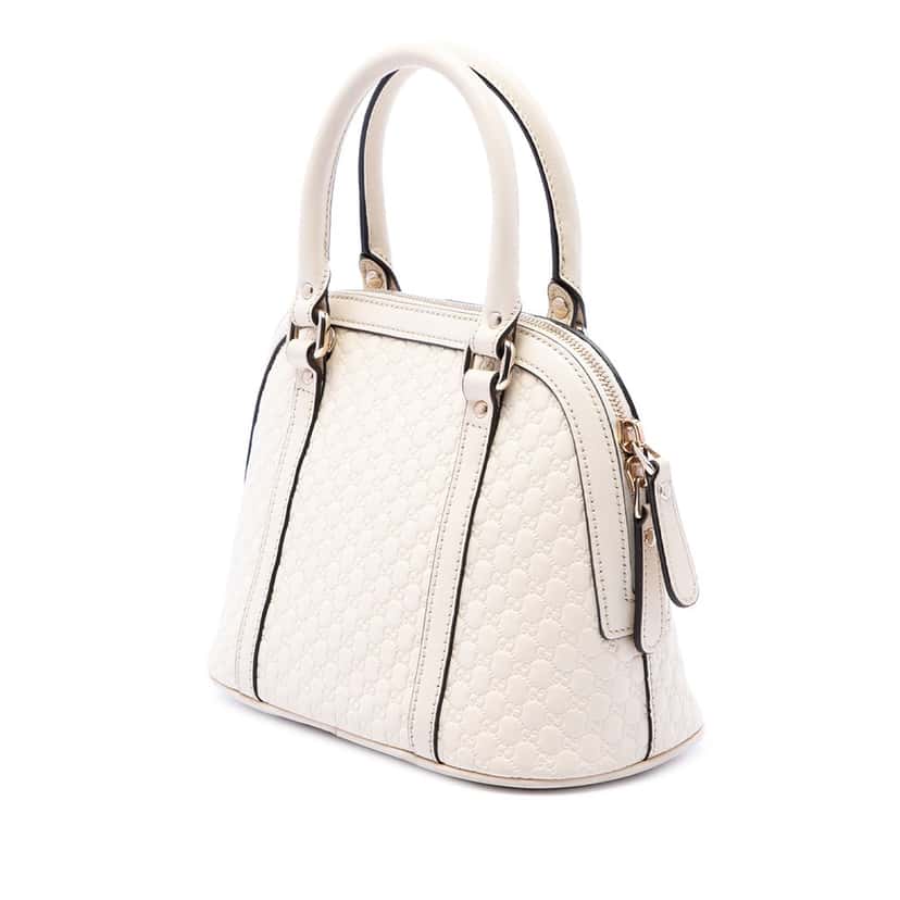 Gucci Mini Microguccissima Dome Satchel White Leather Very good condition - Back View