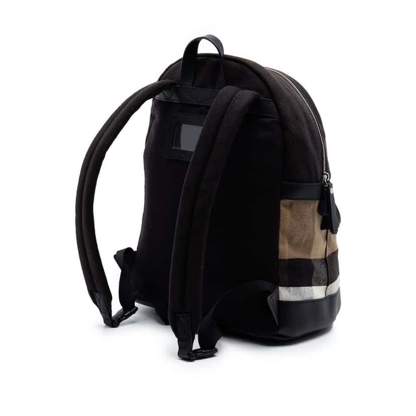 Burberry Mega Check Canvas Tiller Backpack Black Very good condition - Back View