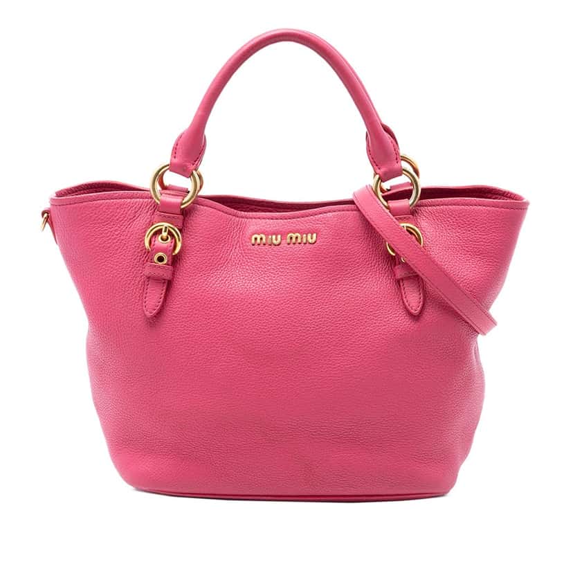 Miu Miu Vitello Phenix Satchel Pink Leather Very good condition - Front View