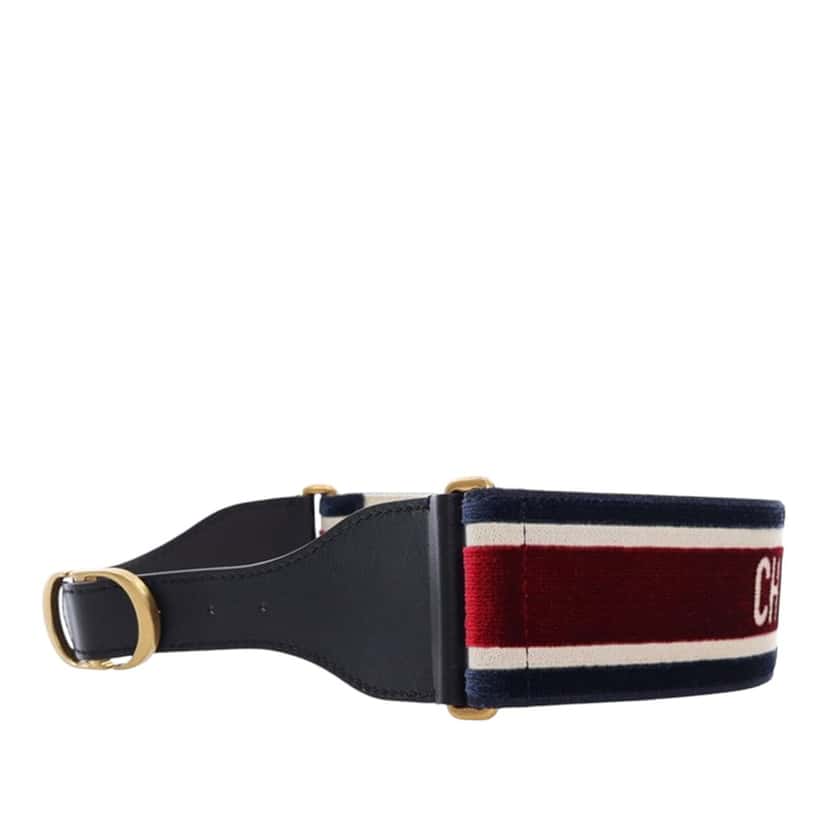 Dior Leather and Embroidered Canvas Wide Belt Black Leather Very good condition - Back View