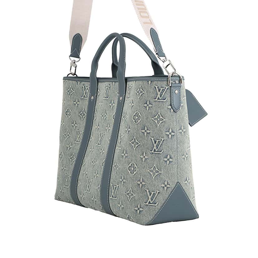 Louis Vuitton Monogram Washed Denim Weekend Tote Blue Very good condition - Back View