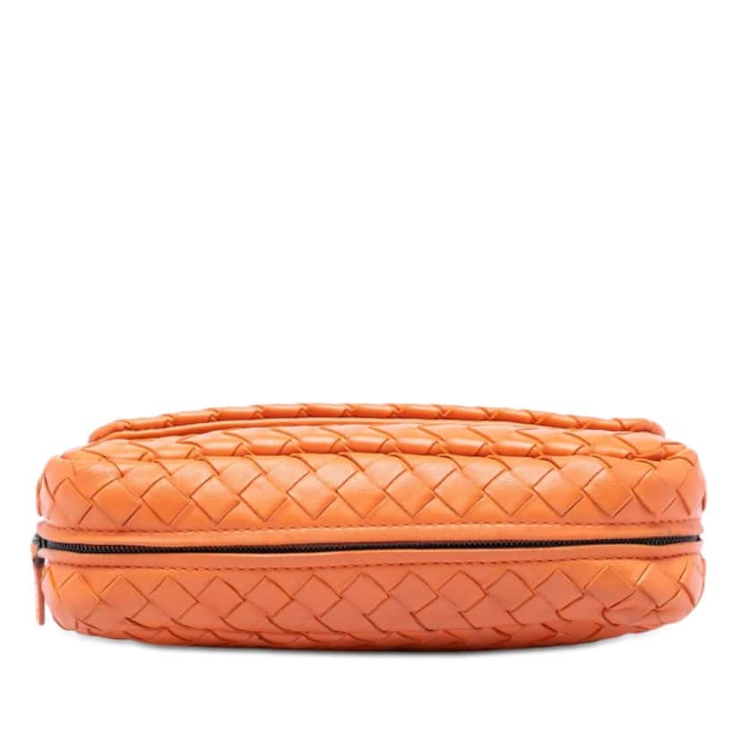 Bottega Veneta Mini Nappa Intrecciato Expandable Chain Flap Crossbody Orange Leather Very good condition - Inside View
