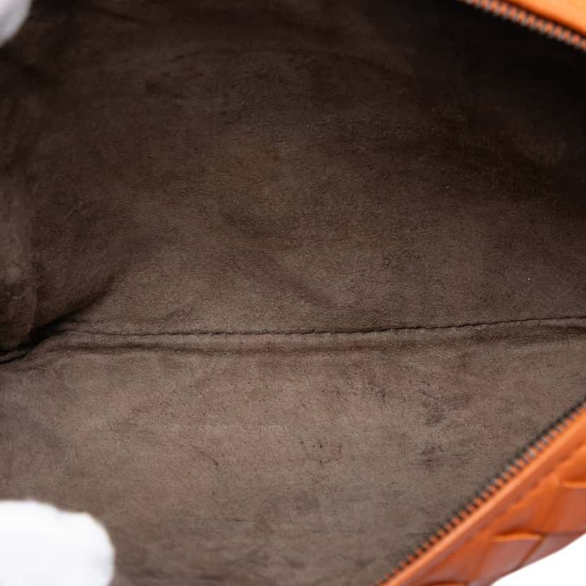 Bottega Veneta Mini Nappa Intrecciato Expandable Chain Flap Crossbody Orange Leather Very good condition - Model View