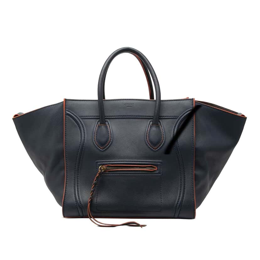 Celine Medium Leather Phantom Luggage Tote Blue Leather Very good condition - Front View